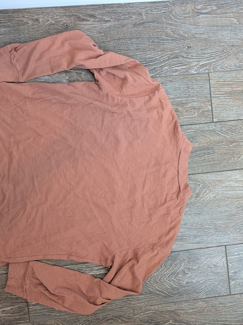 Madewell Crew Neck Long Sleeve Shirt Tee Medium 100% Cotton Burnt Orange - Picture 4 of 8